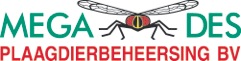 Mega-des logo met vliegende mier