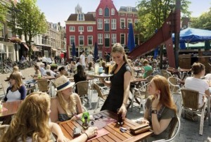 een terras in de horeca waar veel ongedierte te vinden is